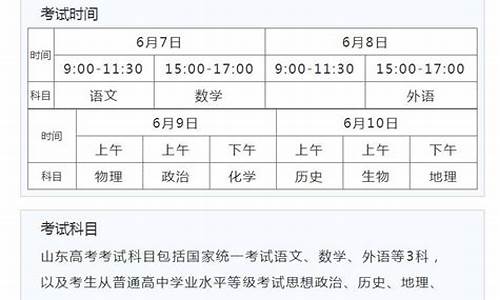 山东省高考时间是多少_山东省高考时间是